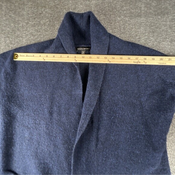 Banana Republic Wool Cardigan Womens Sz S Navy Blue Merino Wool Blend Alpaca - Picture 5 of 7